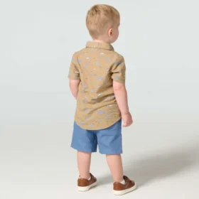 Boys’ 2-Piece Short Sleeve Printed Shirt & Canvas Short Set (Toddler)