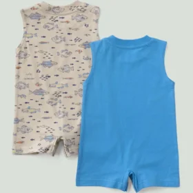 Boys’ 2-Piece Sleeveless Fish Romper Set (Baby)