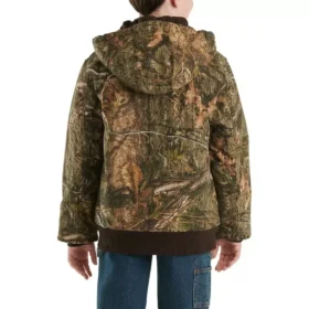 Boys’ Zip-Front Canvas Insulated Hooded Camo Jacket (Child/Youth)