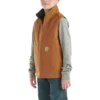 Boys' Zip-Front Canvas Sherpa Lined Vest