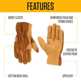 Duck/Synthetic Leather Open Cuff Glove