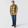 Loose Fit Heavyweight Flannel Long-Sleeve Plaid Shirt