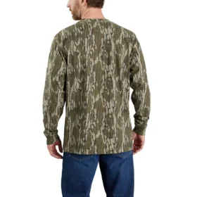 Men’s Dearborn Loose Fit Heavyweight Long Sleeve Camo Pocket T-Shirt – 100% Cotton