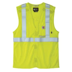 Men's Flame Resistant High-Visibility Mesh Class 2 Safety Vest - Hi Vis Vests