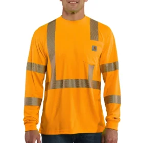 Men's Force High Visibility Relaxed Fit Long Sleeve Class 3 T-Shirt