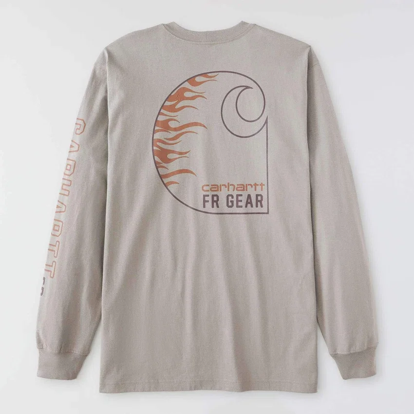 Men's Force Irvine Fr Long Sleeve Flames Graphic T-Shirt - Flame Resistant Shirts
