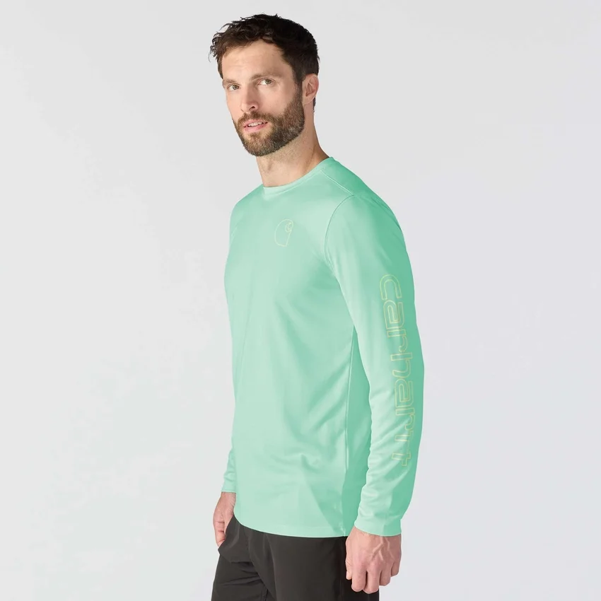 Men's Force Sun Defender Upf 50+ Lightweight Long Sleeve Moisture Wicking T-Shirt - Sun Protection Shirts
