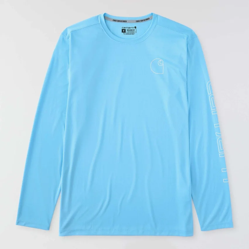 Men's Force Sun Defender Upf 50+ Lightweight Long Sleeve Moisture Wicking T-Shirt - Sun Protection Shirts