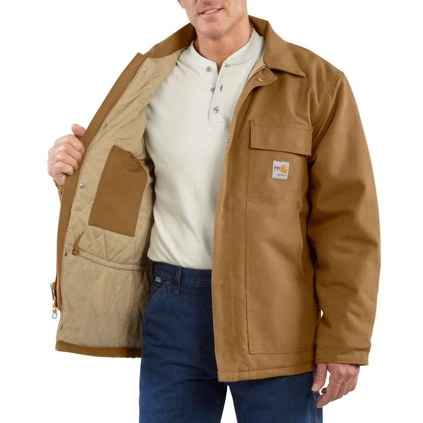 Men's Fr Loose Fit Duck Traditional Insulated Coat - Flame Resistant Jackets