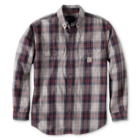 Men's Fr Loose Fit Long Sleeve Twill Plaid Shirt - Flame Resistant Shirts