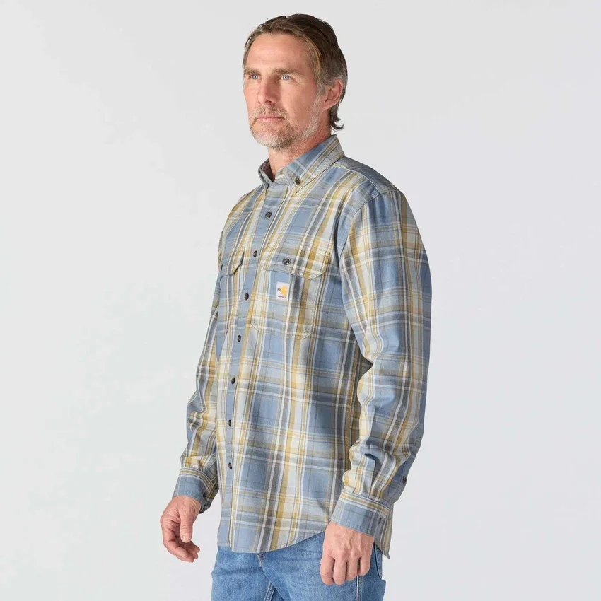 Men's Fr Loose Fit Long Sleeve Twill Plaid Shirt - Flame Resistant Shirts