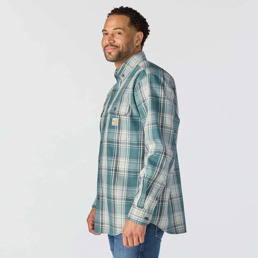 Men's Fr Loose Fit Long Sleeve Twill Plaid Shirt - Flame Resistant Shirts
