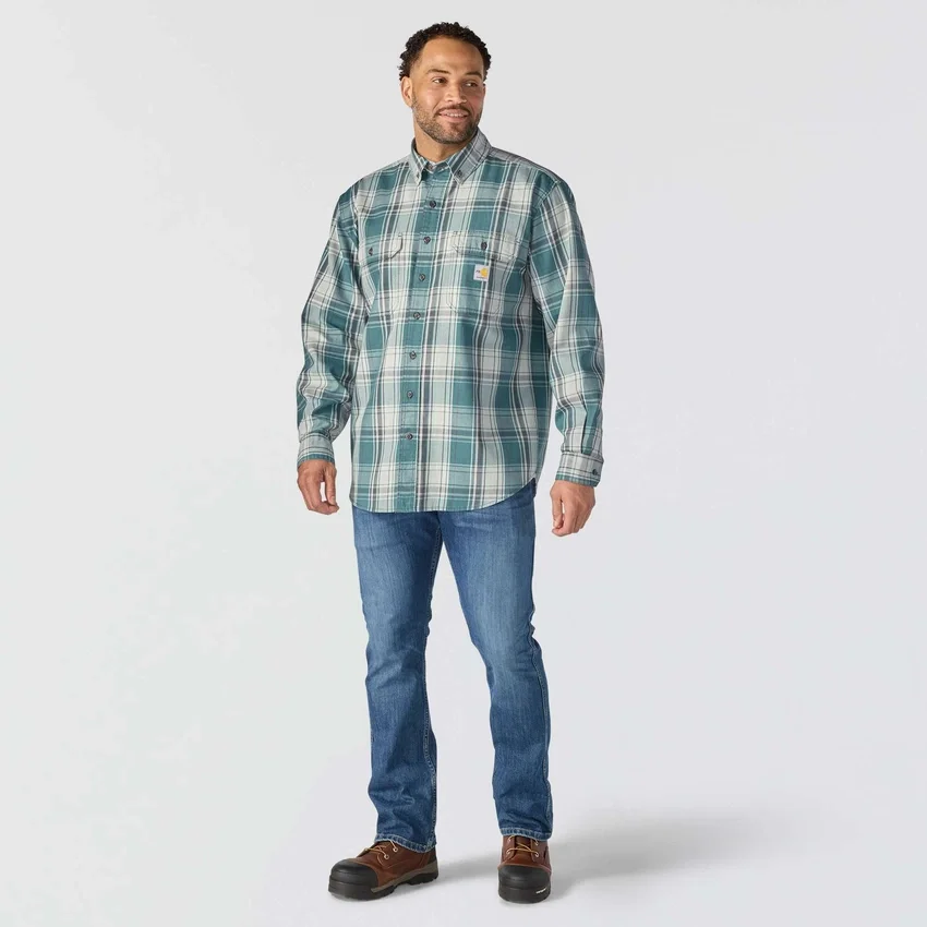 Men's Fr Loose Fit Long Sleeve Twill Plaid Shirt - Flame Resistant Shirts