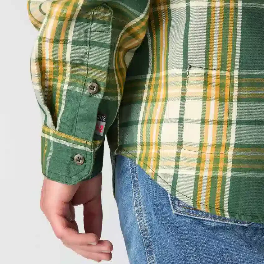 Men's Fr Loose Fit Long Sleeve Twill Plaid Shirt - Flame Resistant Shirts