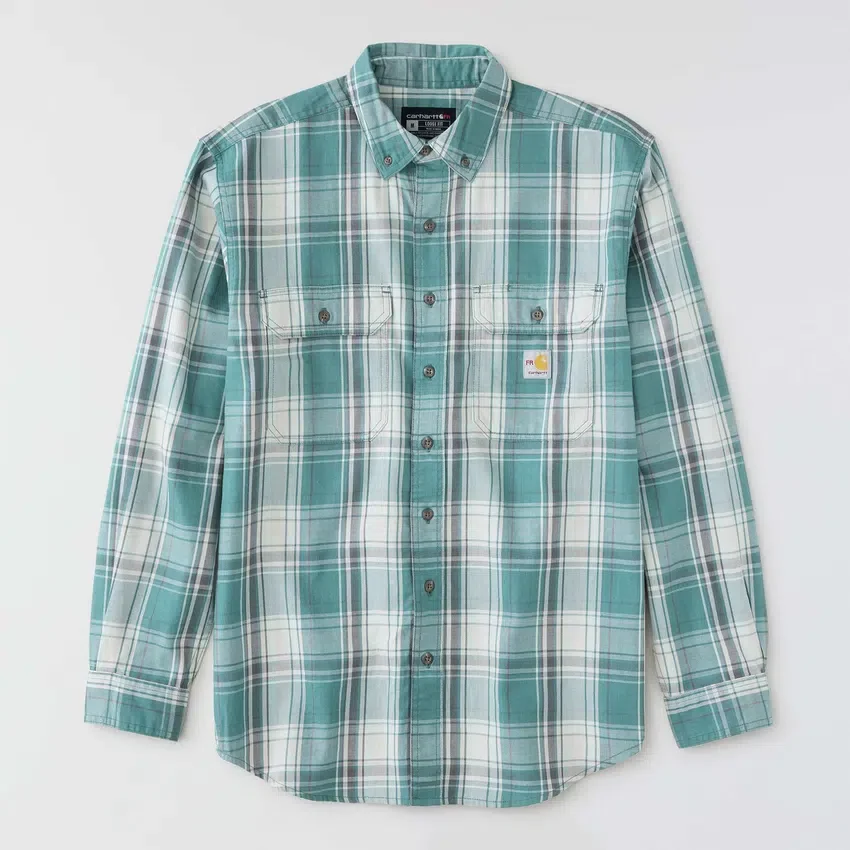 Men's Fr Loose Fit Long Sleeve Twill Plaid Shirt - Flame Resistant Shirts