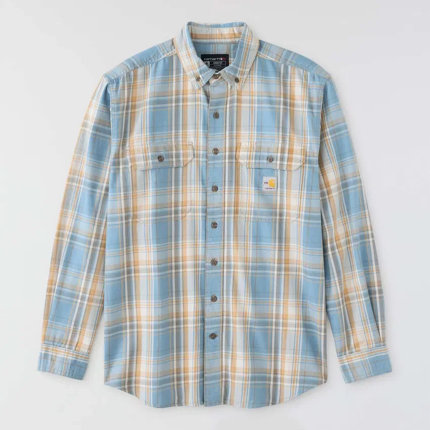 Men's Fr Loose Fit Long Sleeve Twill Plaid Shirt - Flame Resistant Shirts