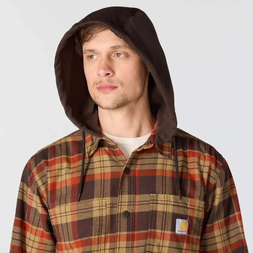 Men's Hamilton Relaxed Fit Plaid Hooded Shirt Jac - Men's Shirt Jackets