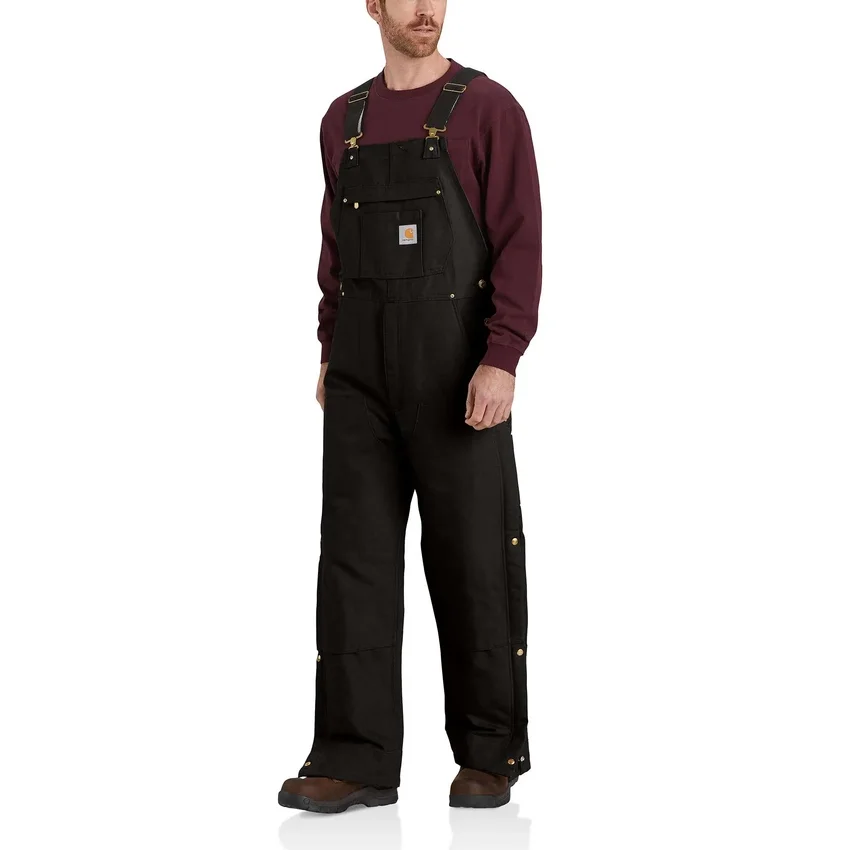 Men's Loose Fit Firm Duck Insulated Bib Overalls