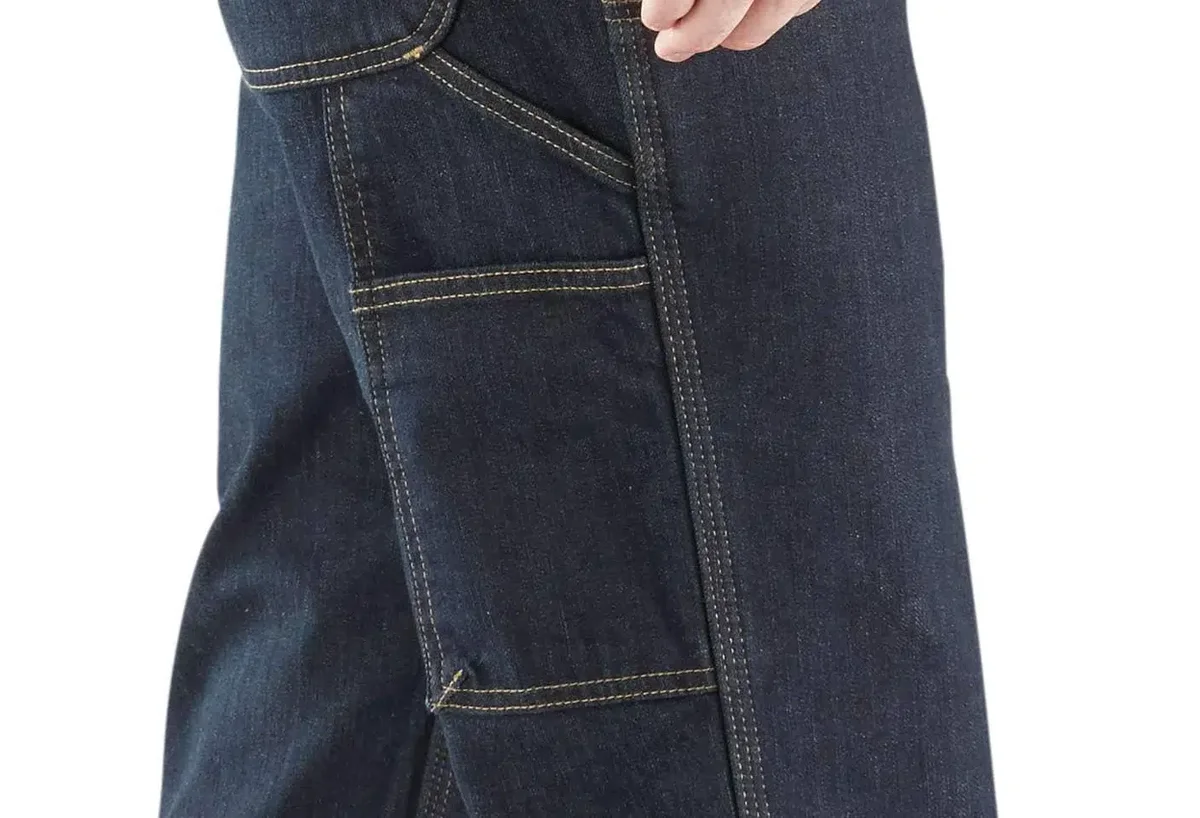 Men's Relaxed Straight Rugged Flex Double-Knee Work Jeans