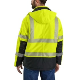 Men’s Sherwood High Visibility Class 3 Insulated Rain Jacket: Rain Defender Jacket