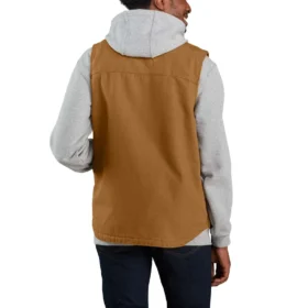 Men’s Washed Duck Sherpa-Lined Mock-Neck Vest