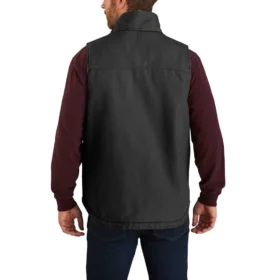 Men’s Washed Duck Sherpa-Lined Mock-Neck Vest