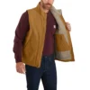 Men's Washed Duck Sherpa-Lined Mock-Neck Vest