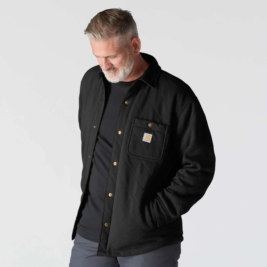 Rain Defender® Loose Fit Heavyweight Quilted Snap Front Shirt Jac