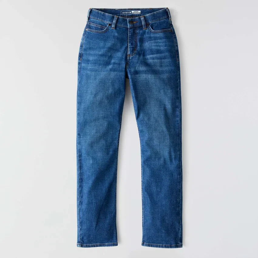Women's Essential Mid-Rise Straight Leg Stretch Jeans