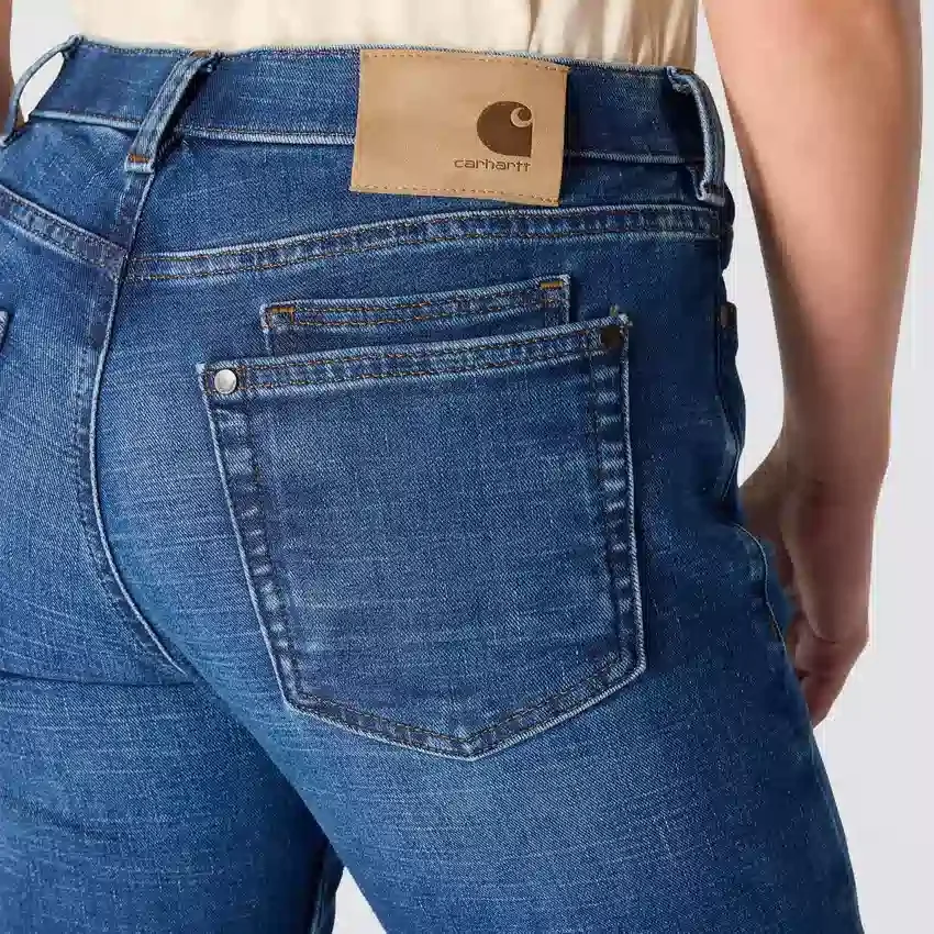 Women's Essential Mid-Rise Straight Leg Stretch Jeans