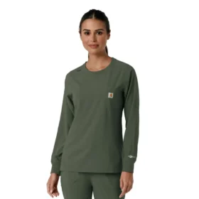 Women's Force Cross-Flex Crew Neck Long Sleeve Scrub Top