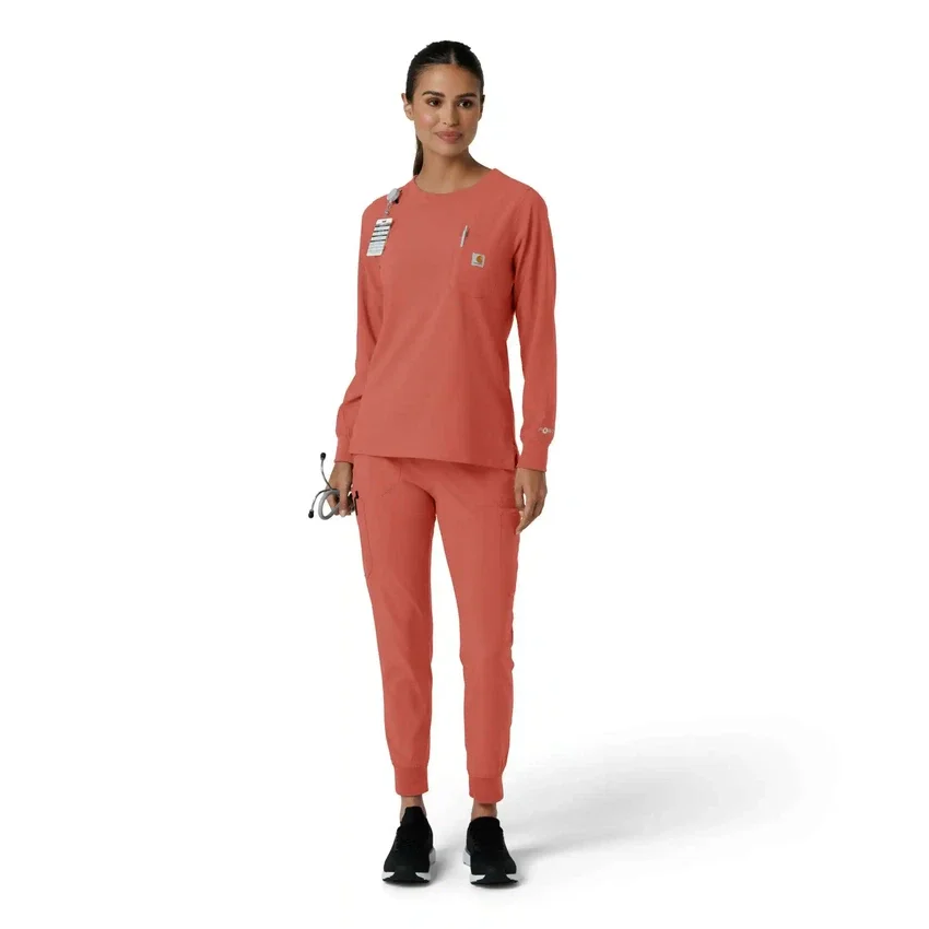 Women's Force Cross-Flex Crew Neck Long Sleeve Scrub Top