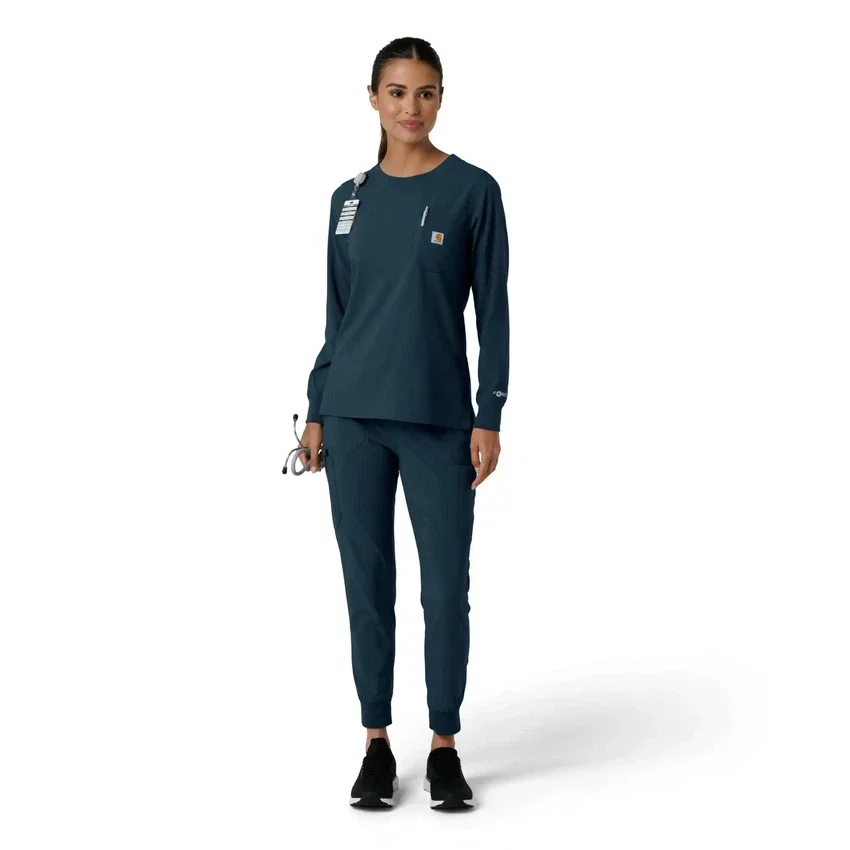 Women's Force Cross-Flex Crew Neck Long Sleeve Scrub Top