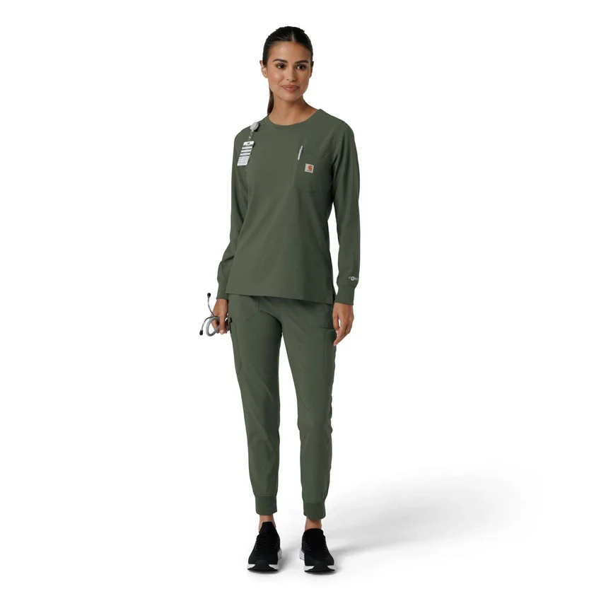 Women's Force Cross-Flex Crew Neck Long Sleeve Scrub Top