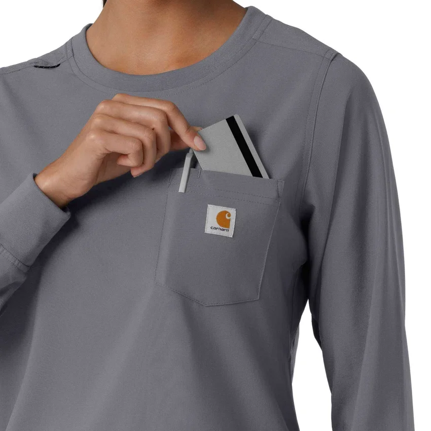 Women's Force Cross-Flex Crew Neck Long Sleeve Scrub Top