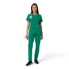 Women's Force Essentials Notch Neck Tunic Knit Panel Scrub Top