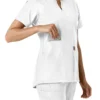 Women's Force Essentials Notch Neck Tunic Knit Panel Scrub Top