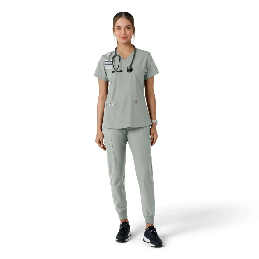 Women's Force Essentials V-Neck Knit Panel Scrub Top