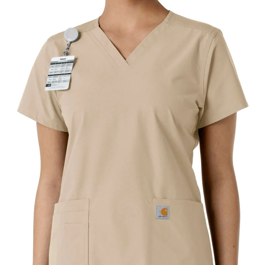 Women's Force Essentials V-Neck Knit Panel Scrub Top