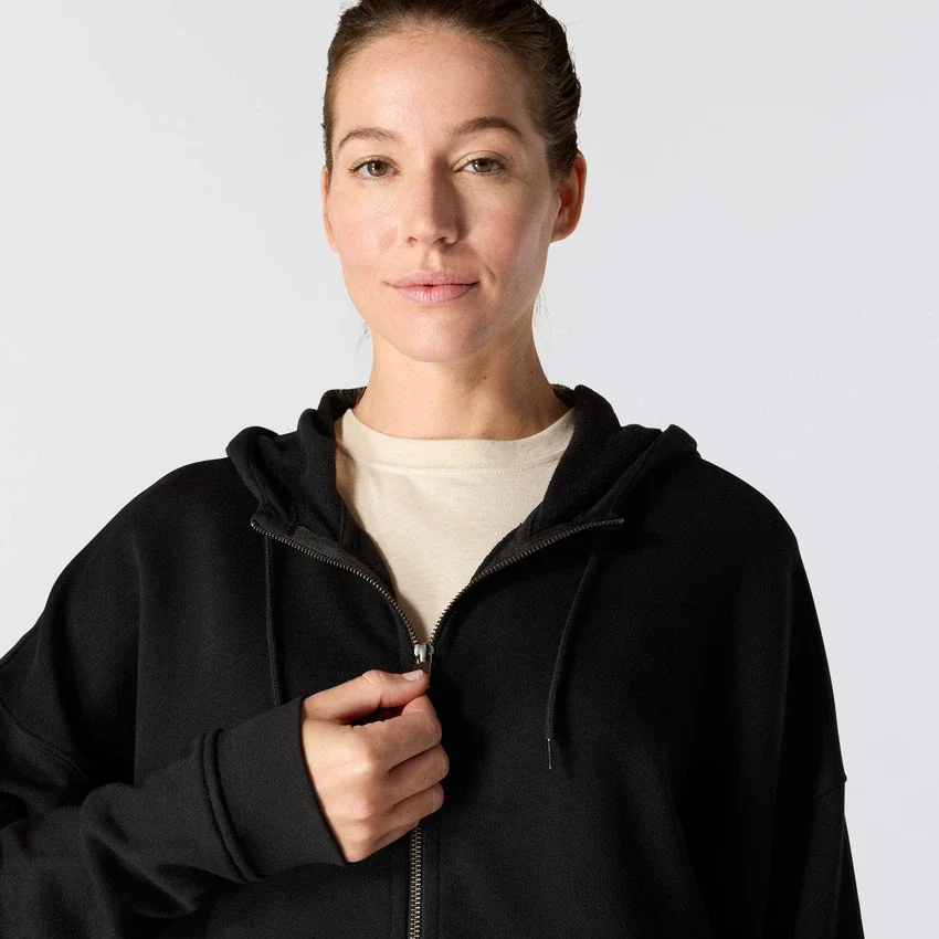 Women's Lightweight Tencel Full Zip Hooded Sweatshirt