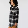 Women's Loose Fit Plaid Fleece Jacket