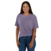 Women's Tencel Loose Fit Lightweight Crewneck Pocket T-Shirt