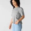 Women's Tencel Loose Fit Lightweight Crewneck Pocket T-Shirt
