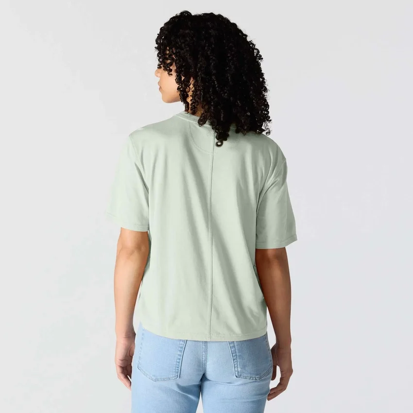 Women's Tencel Loose Fit Lightweight Crewneck Pocket T-Shirt