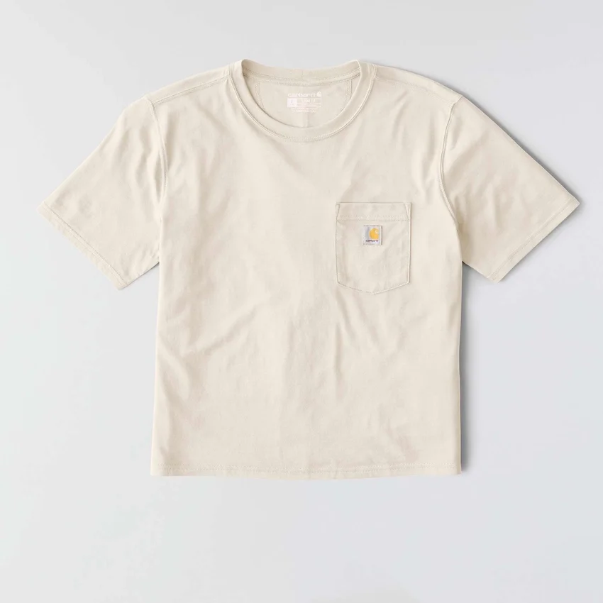 Women's Tencel Loose Fit Lightweight Crewneck Pocket T-Shirt
