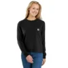 Women's Tencel Loose Fit Long Sleeve Crewneck Pocket T-Shirt