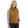 Women's Washed Duck Sherpa-Lined Mock Neck Vest