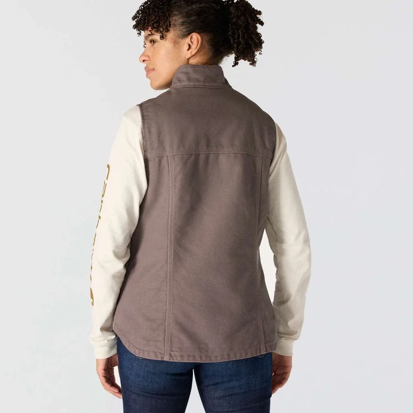 Women's Washed Duck Sherpa-Lined Mock Neck Vest
